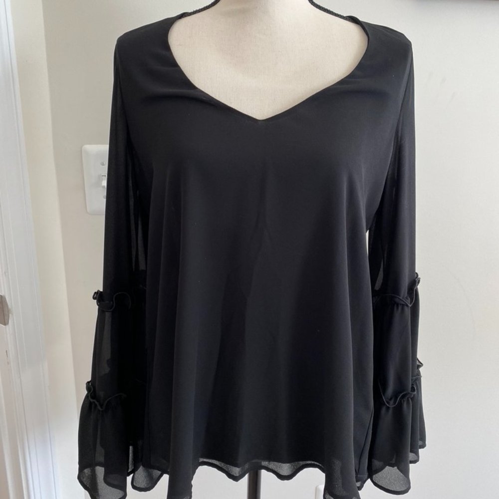 Show Me Your Mumu Dressy Black Blouse, Sz XSmall